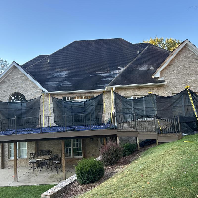 Coastal Granite roof shingles with protective barriers