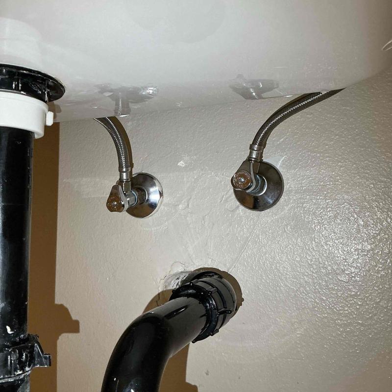 Stainless steel braided water supply lines and angle stops