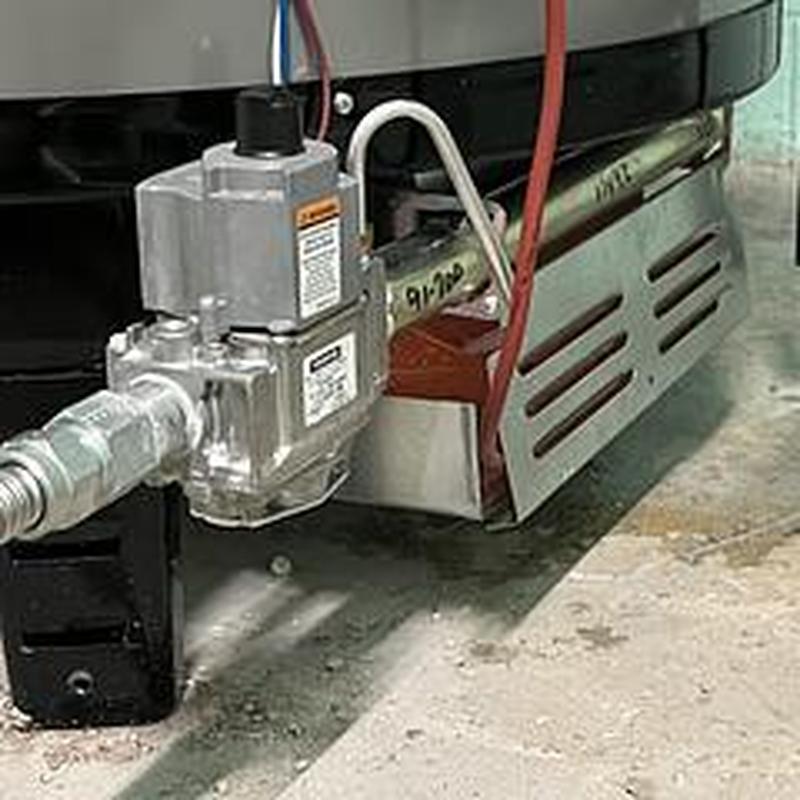 Commercial gas water heater installation and piping