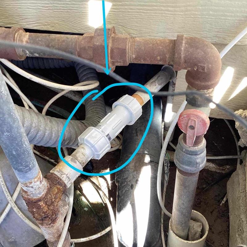 PVC pipe fitting replacement with new gasket seals