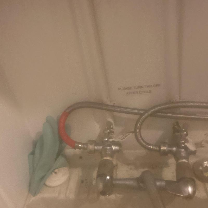 Laundry bypass lines with new fittings installed