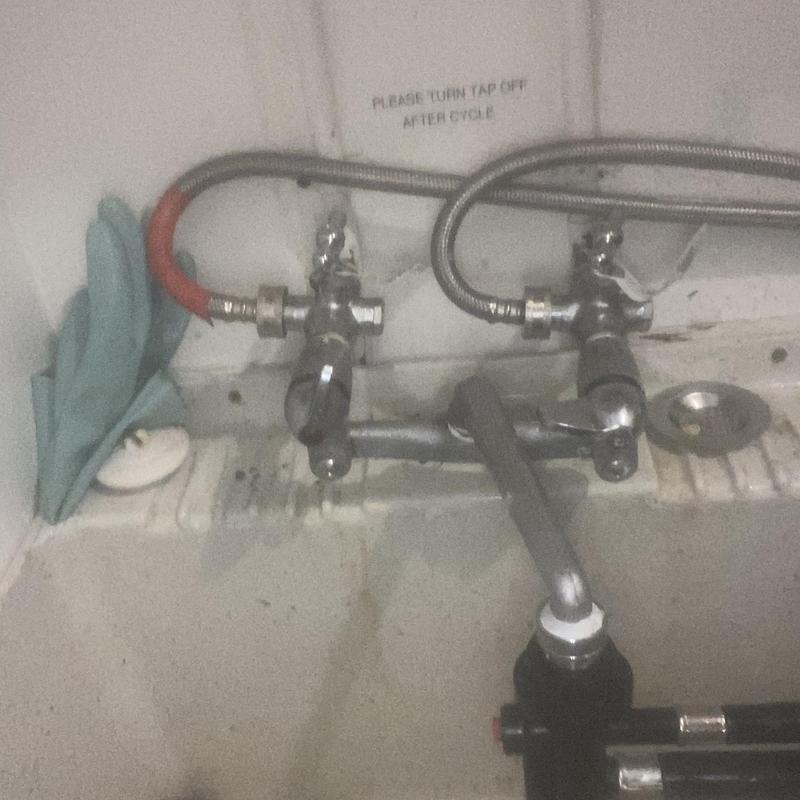 Laundry bypass valve with new stainless steel lines