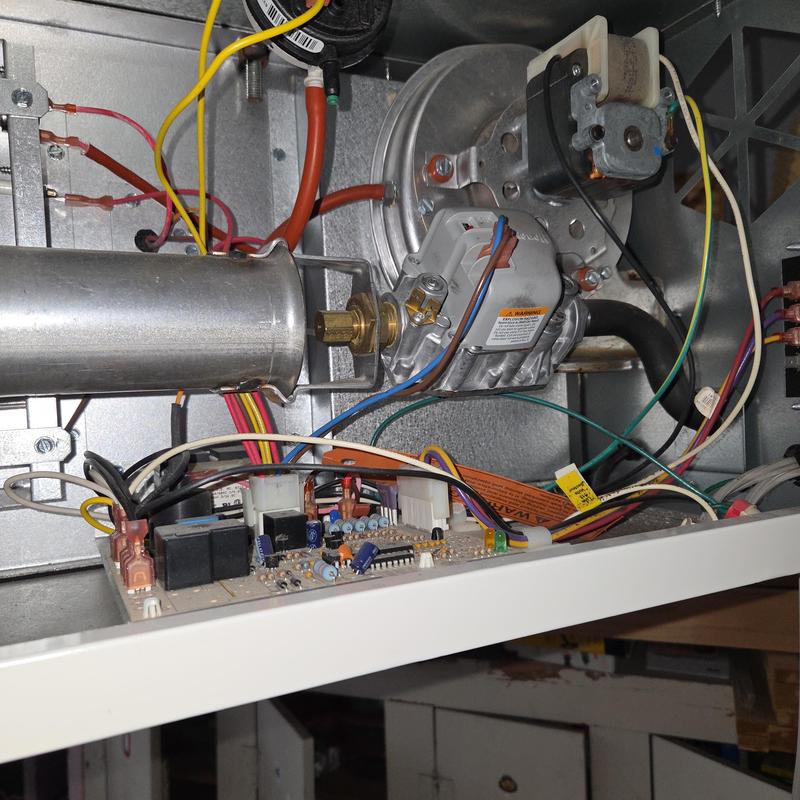 Draft inducer motor on Reznor garage heater unit Draft inducer motor on Reznor garage heater unit