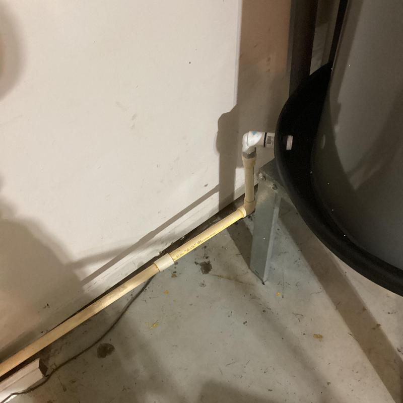 50-gallon electric water heater drain line connection