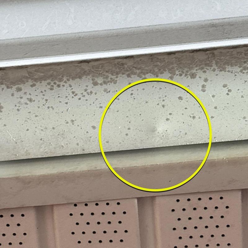 Aluminum fascia dented by hail damage