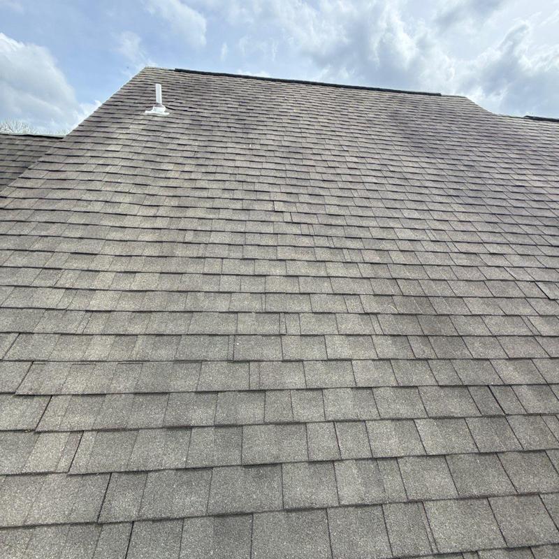 Asphalt roof shingles with hail damage inspection