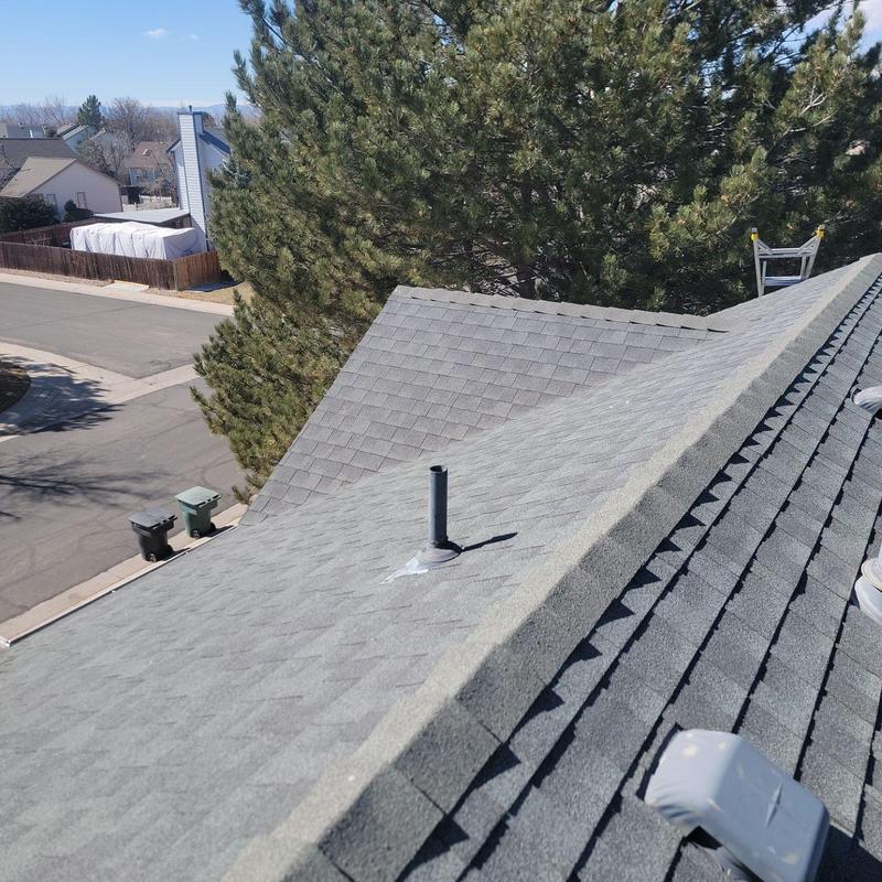 Roof pipe jack sealing and flashing secured on shingle roof Roof pipe jack sealing and flashing secured on shingle roof