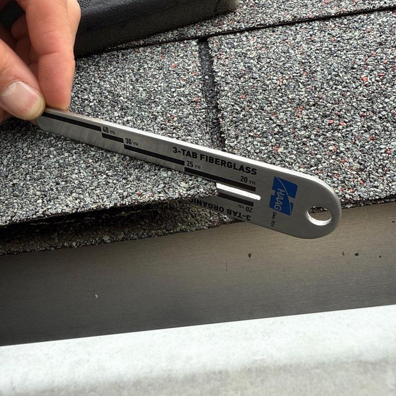 3-tab fiberglass shingles with hail damage gauge