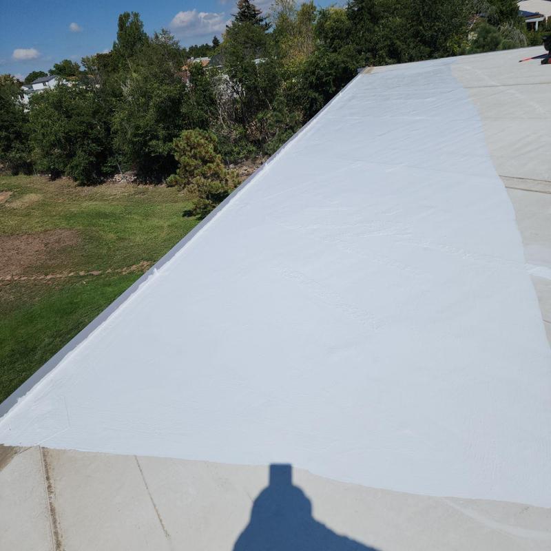 TPO roof with silicone coating application TPO roof with silicone coating application