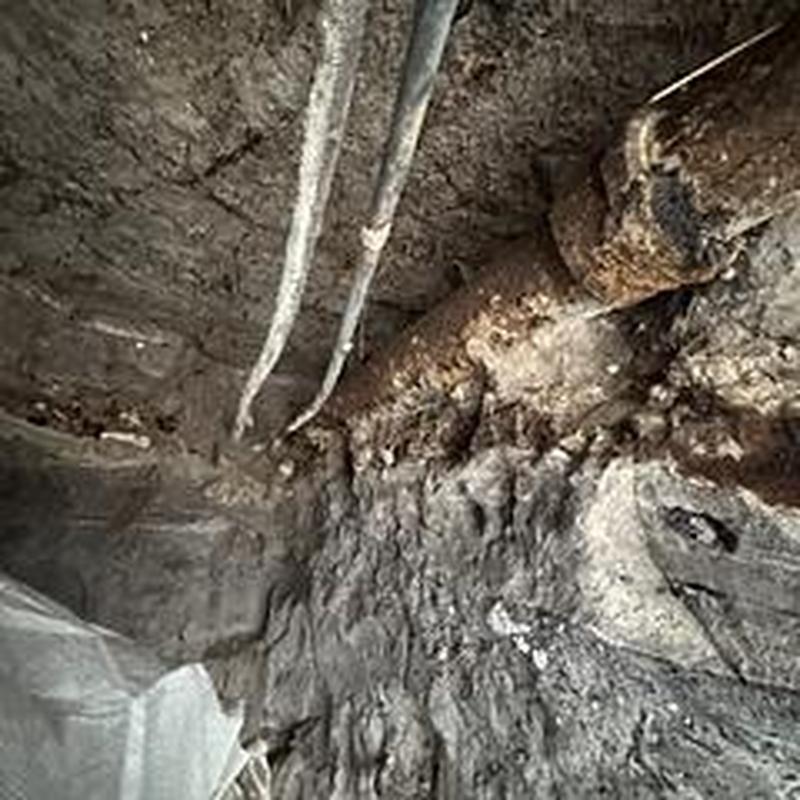 Drain pipe tunneling under slab for new drain system installation