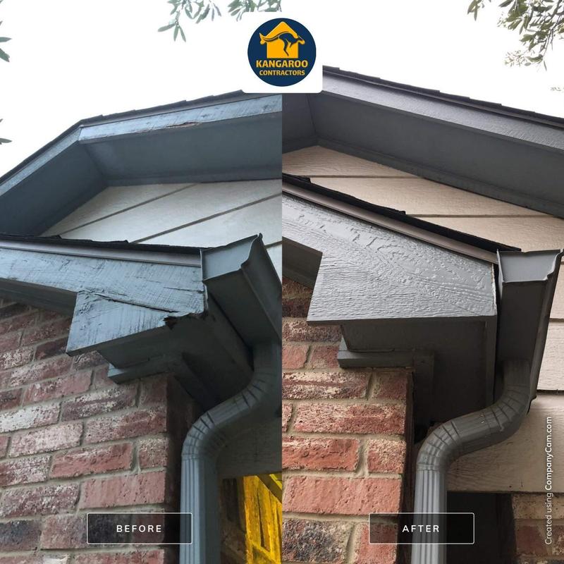LP SmartSide siding and fascia replacement before and after