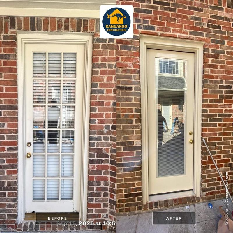 Exterior door with low-E glass and built-in blinds replacement