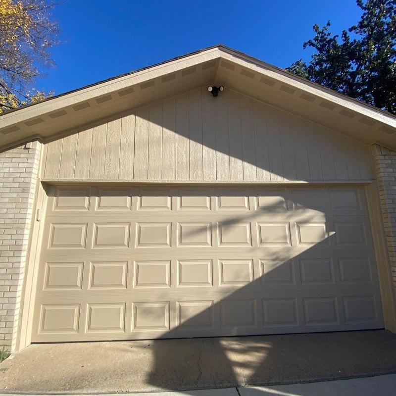 Garage door and pre-ventilated soffit installation