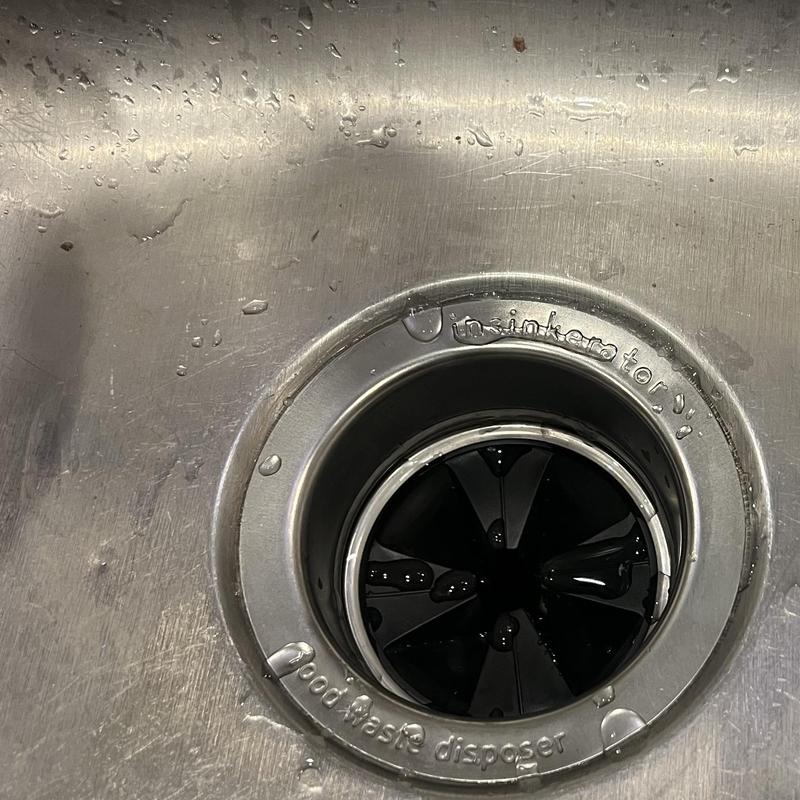 InSinkErator garbage disposal installed in kitchen sink