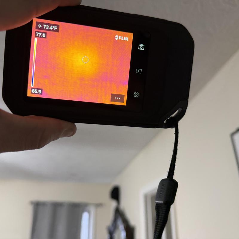 Ceiling thermal scan showing no roof leak detected
