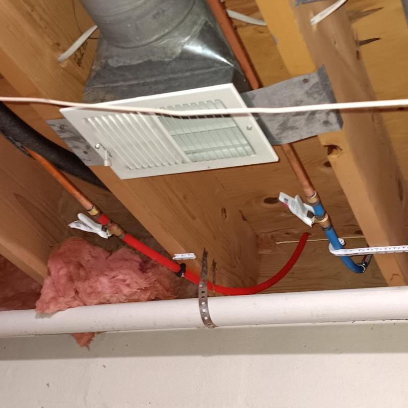 PEX water supply lines repiping with shutoff valves