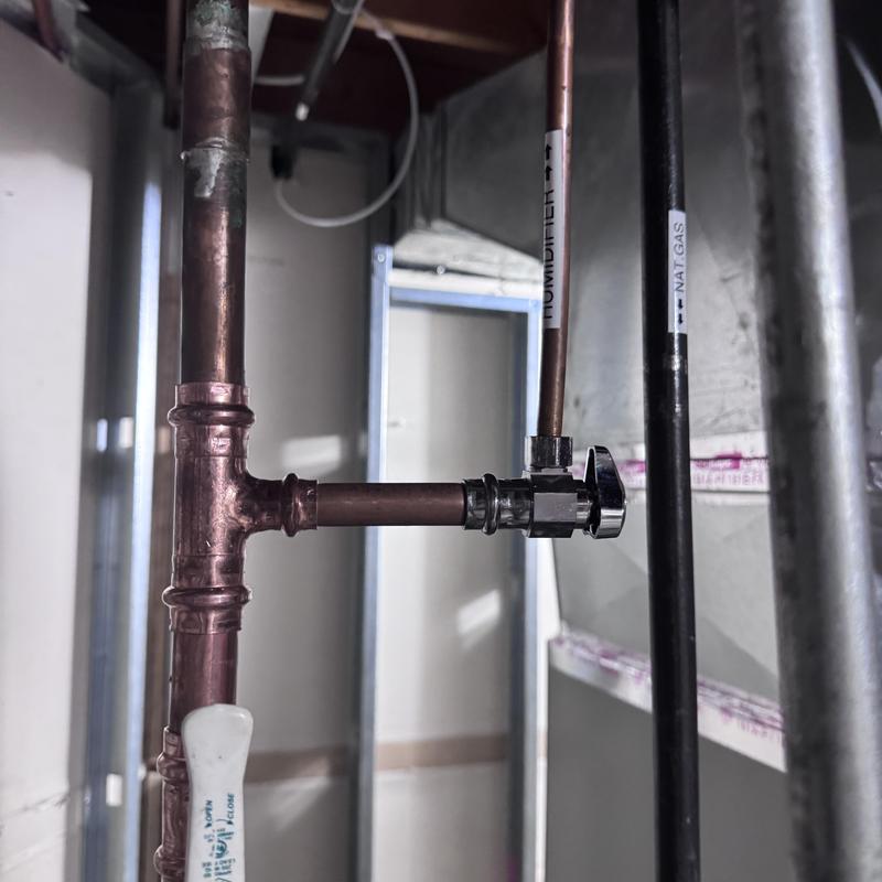 Copper supply line with valve above water heater