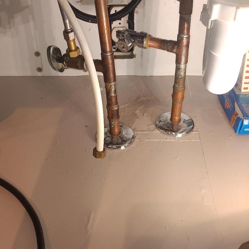 Dishwasher stop valve with copper piping installation