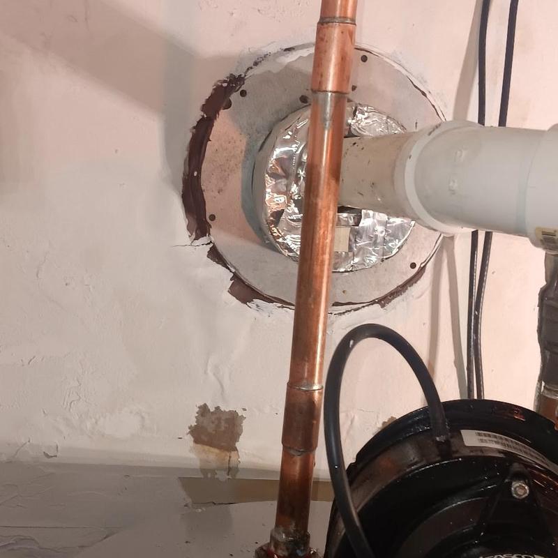 Copper pipe replacement near plumbing vent pipe