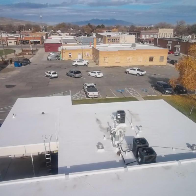 TPO commercial roof with HVAC units in Tremonton TPO commercial roof with HVAC units in Tremonton