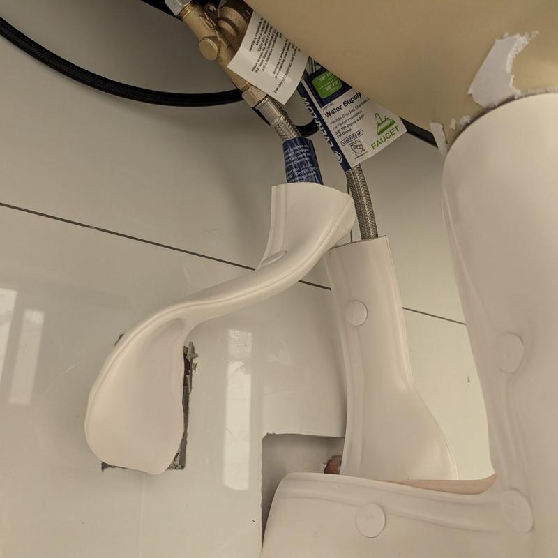 Mixing valves installed under handwashing sinks