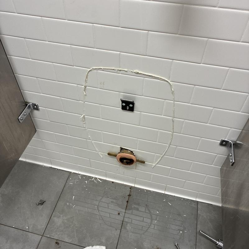 Urinal flange and wax ring replacement site
