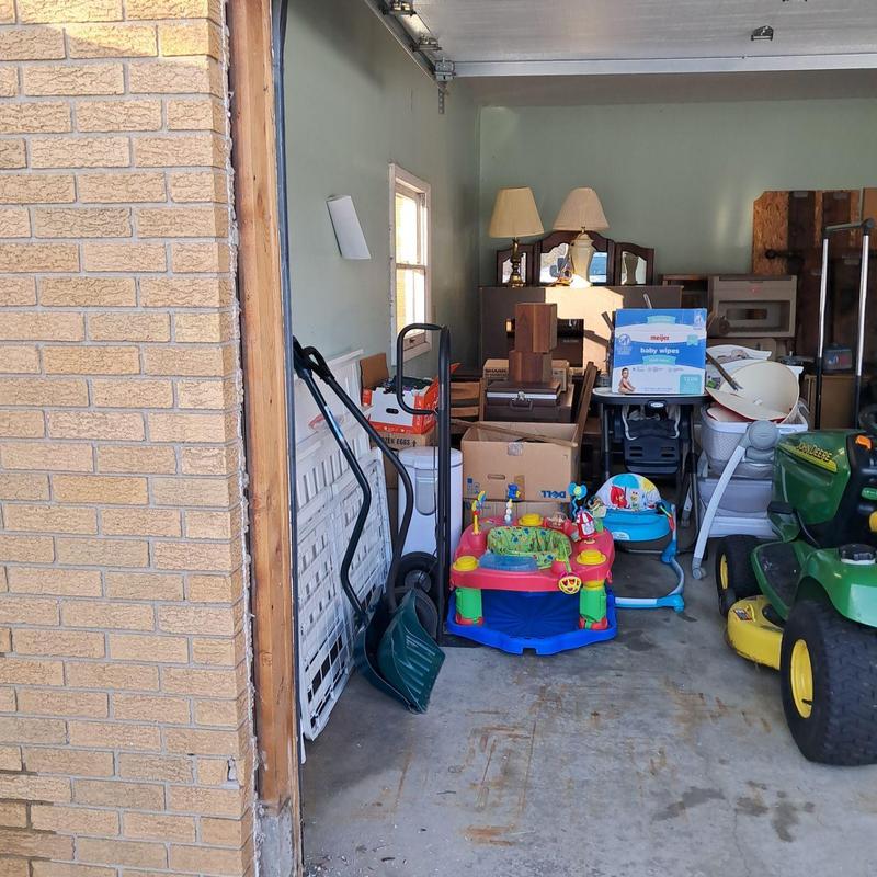 Garage door frame with rotted wood replacement in progress Garage door frame with rotted wood replacement in progress
