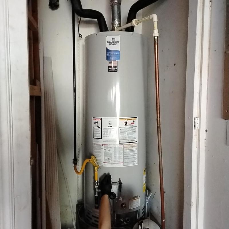 50 gallon gas water heater installation with plumbing upgrades