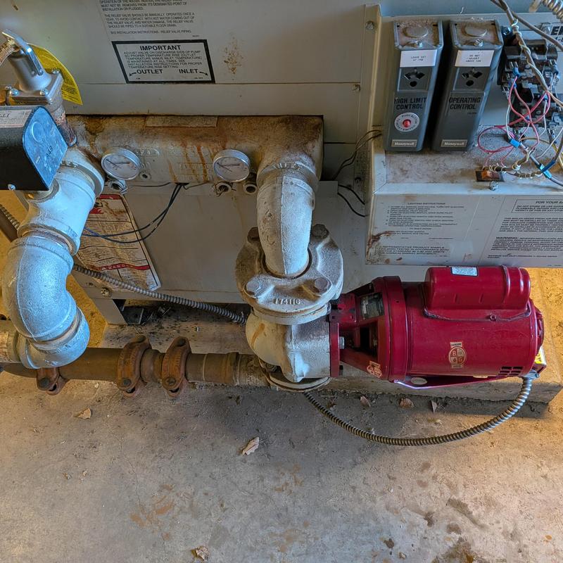 Lochinvar boiler pump assembly with red motor