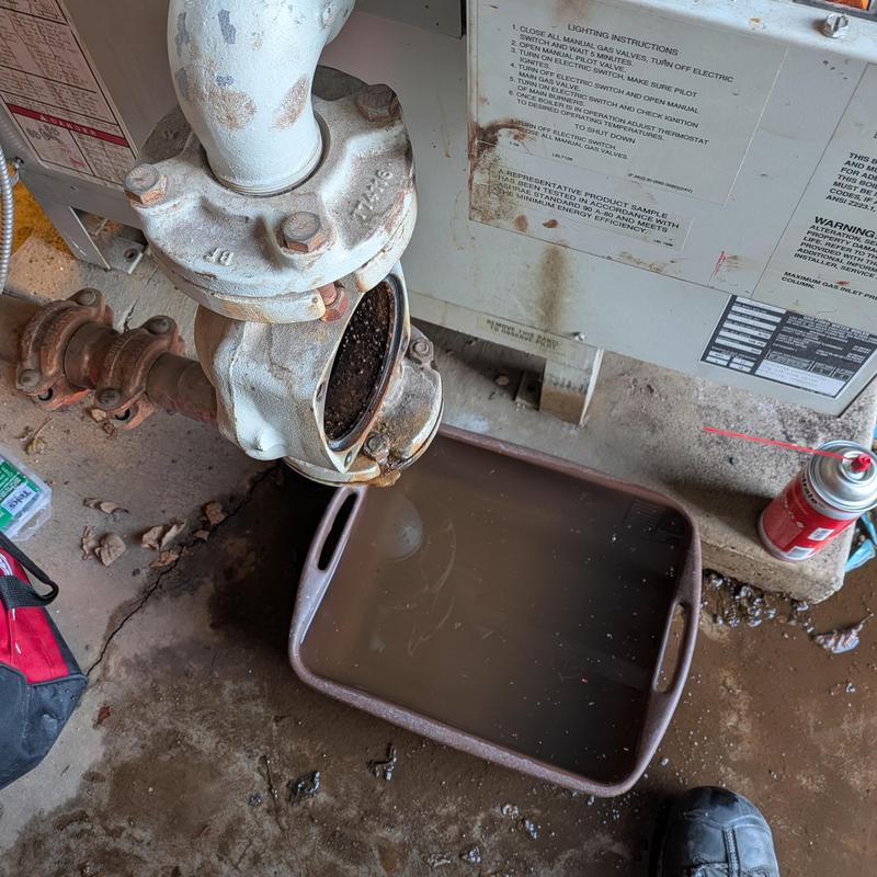 Lochinvar boiler pump assembly with open housing and drain pan