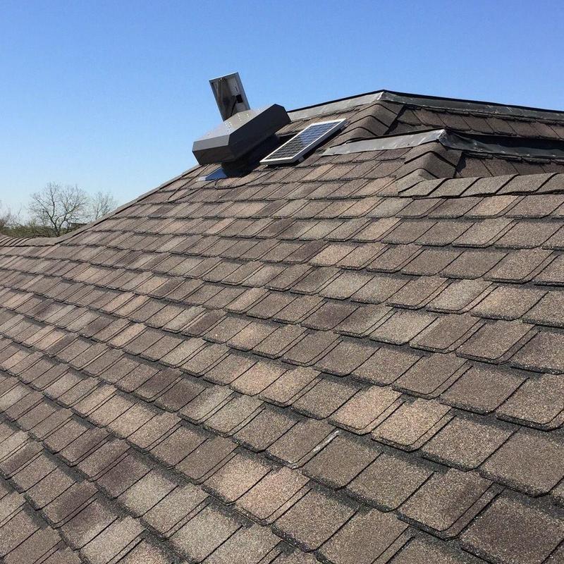 GAF Camelot II Designer roof shingles with solar vent