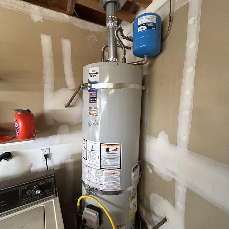 40 gallon Bradford White water heater installation