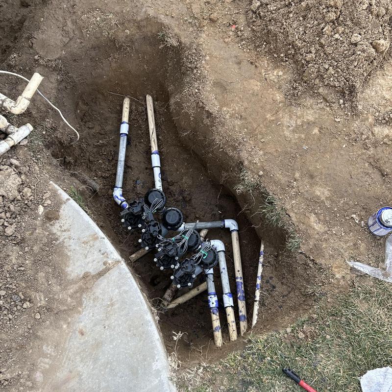 Irrigation valve assembly with new piping installation