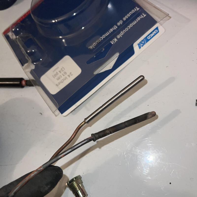 Thermocouple kit and old thermocouple for water heater