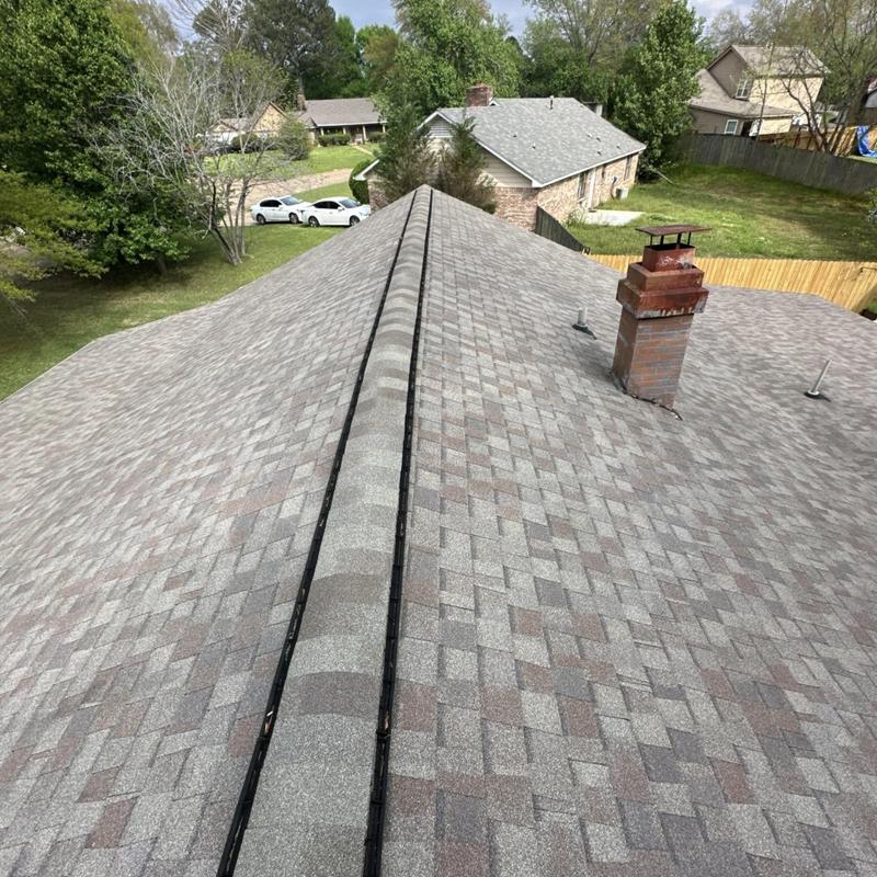 Asphalt shingle roof ridge and chimney inspection Asphalt shingle roof ridge and chimney inspection