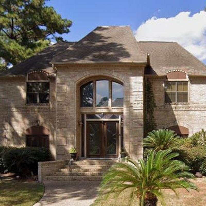 Roof shingles and gutters on residential home in Katy TX