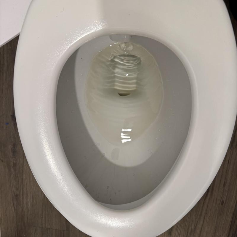 Toilet bowl water flushing during clog clearing in Canton TX