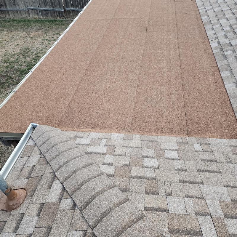 Four-square modified peel-and-stick porch roofing system installation Four-square modified peel-and-stick porch roofing system installation