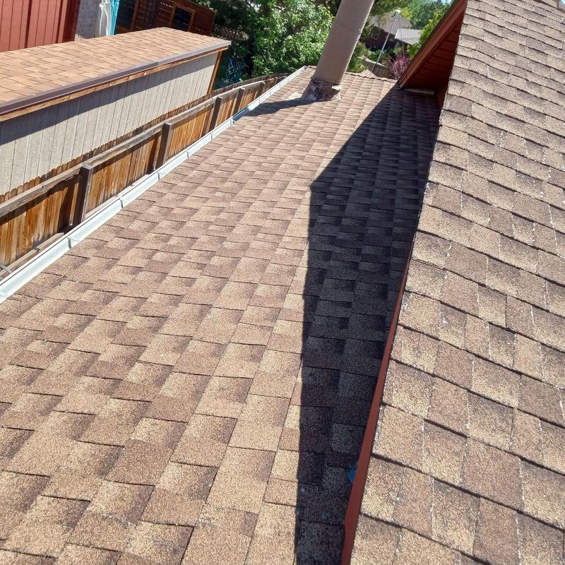 Asphalt shingle roof with hail damage inspection in Lakewood Asphalt shingle roof with hail damage inspection in Lakewood