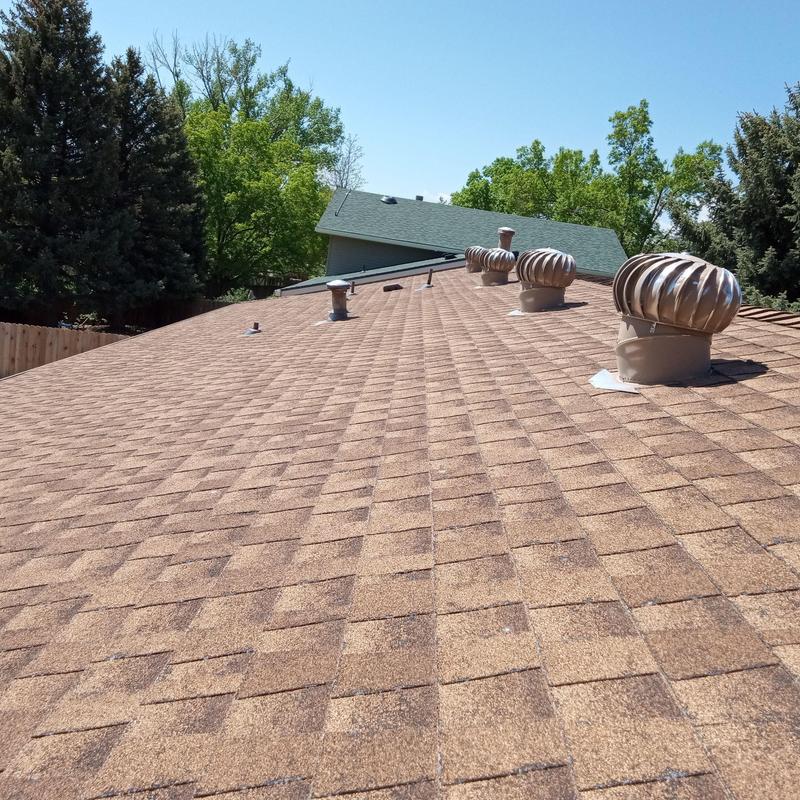 Asphalt shingle roof with hail damage inspection in Lakewood Asphalt shingle roof with hail damage inspection in Lakewood