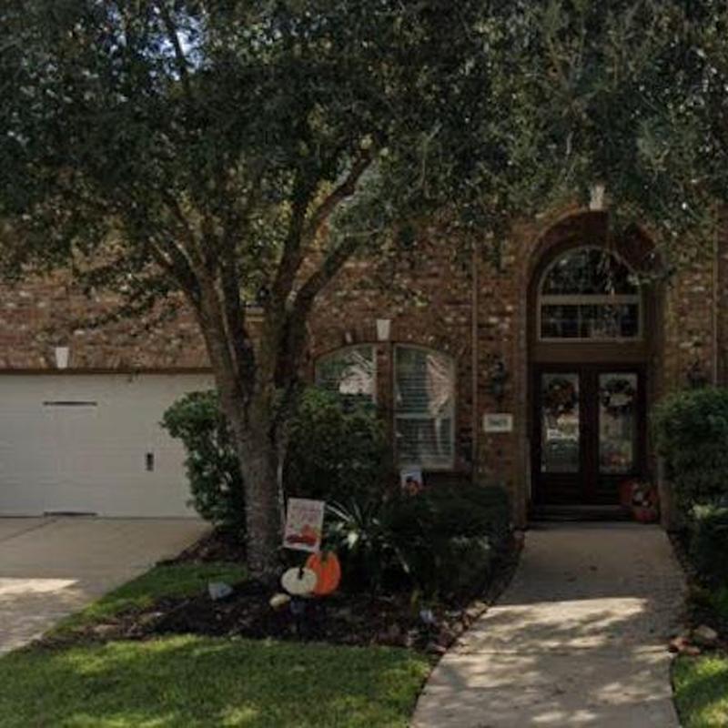 Roof shingles and gutters exterior house view, Katy TX