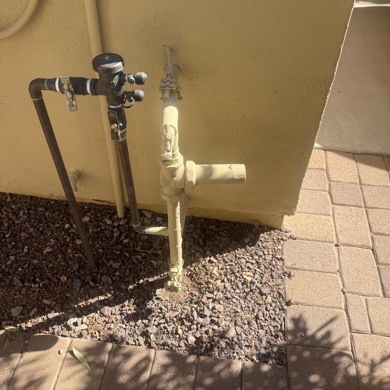 Pressure reducing valve and gate valve outdoor plumbing