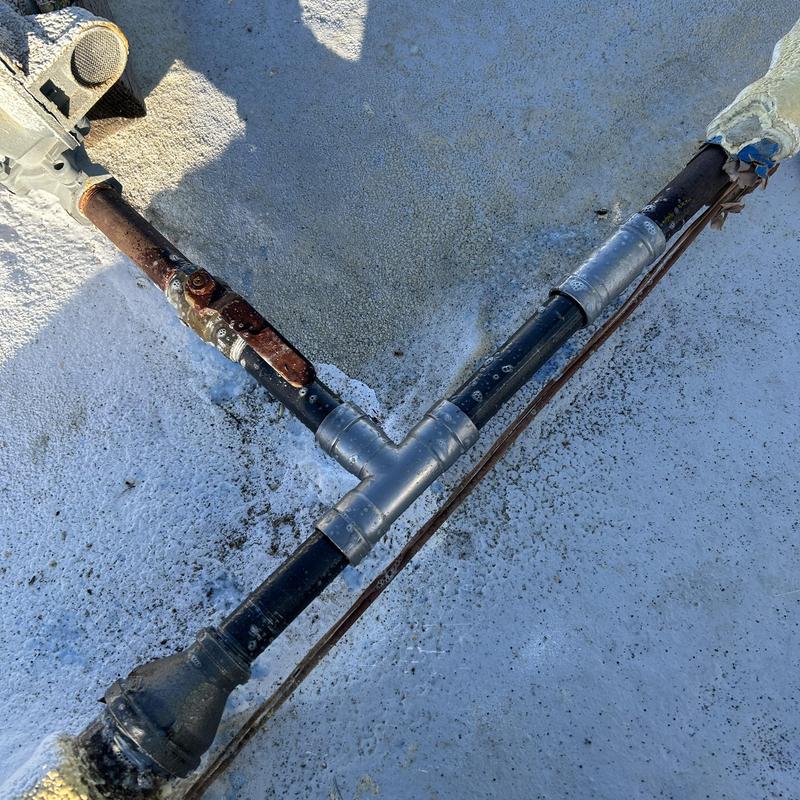 1 inch gas line with mega pressed fittings on roof