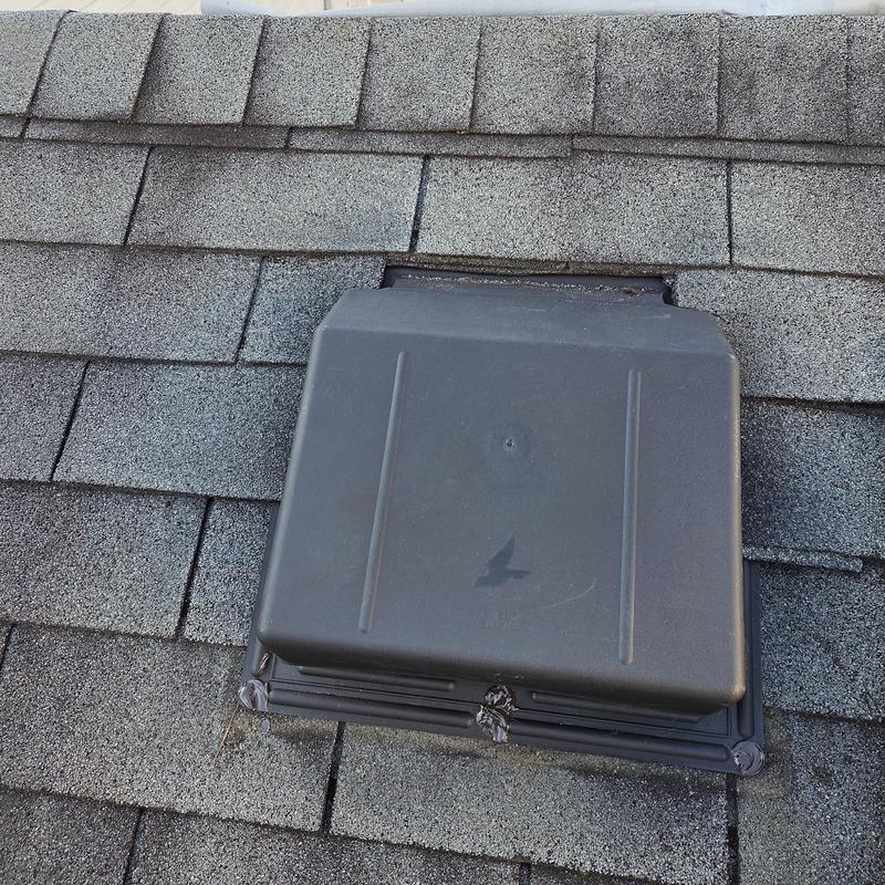 Box vent replacement and roof caulking on shingles