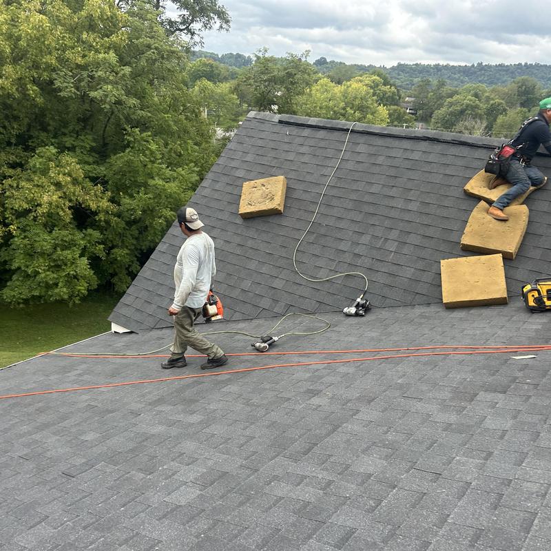Black Shadow shingles installation on residential roof