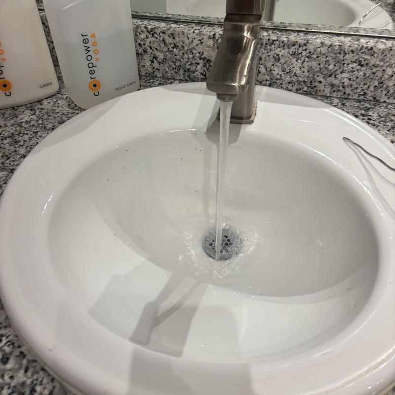 Bathroom sink drain flowing water after unclogging
