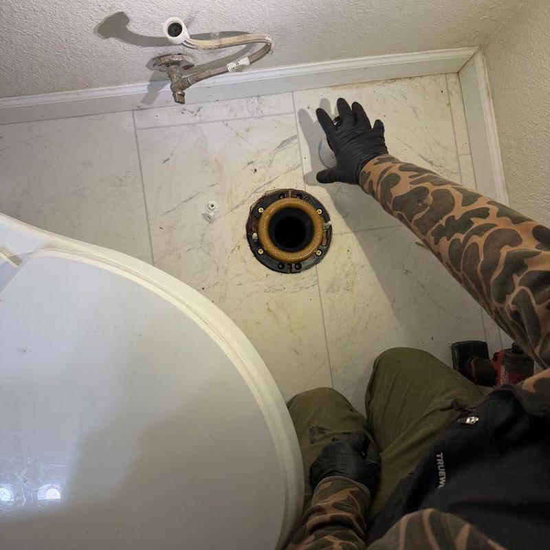 Toilet flange replacement with new ABS flange installation Toilet flange replacement with new ABS flange installation