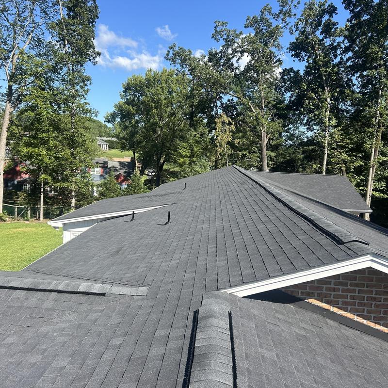 Black shadow shingle roof on residential home