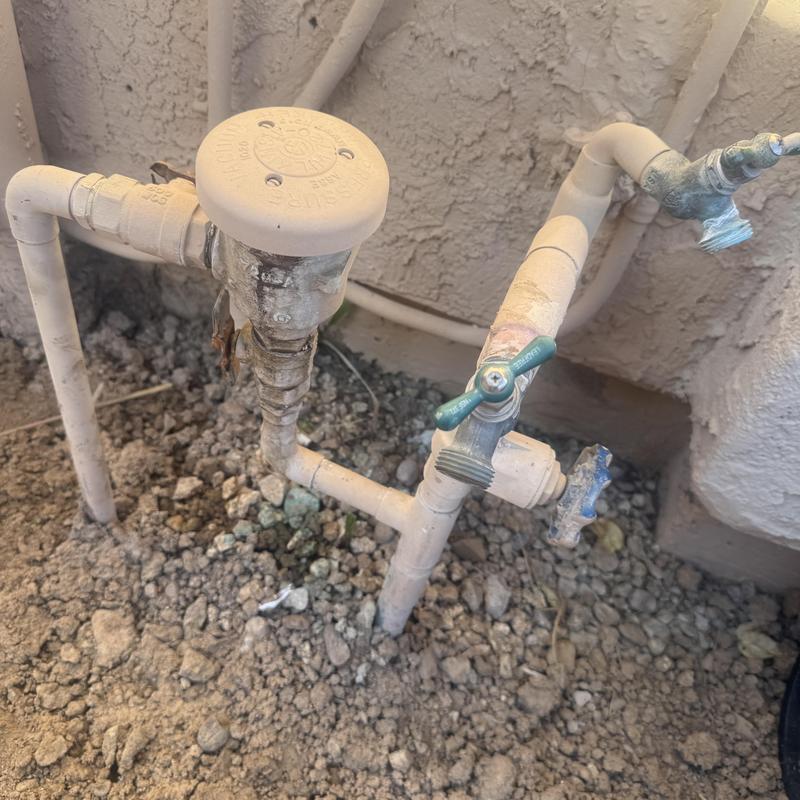 Pressure vacuum breaker and shut off valve on main line