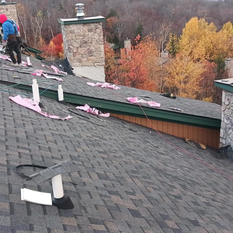 Owens Corning Duration shingle roof with chimney flashing